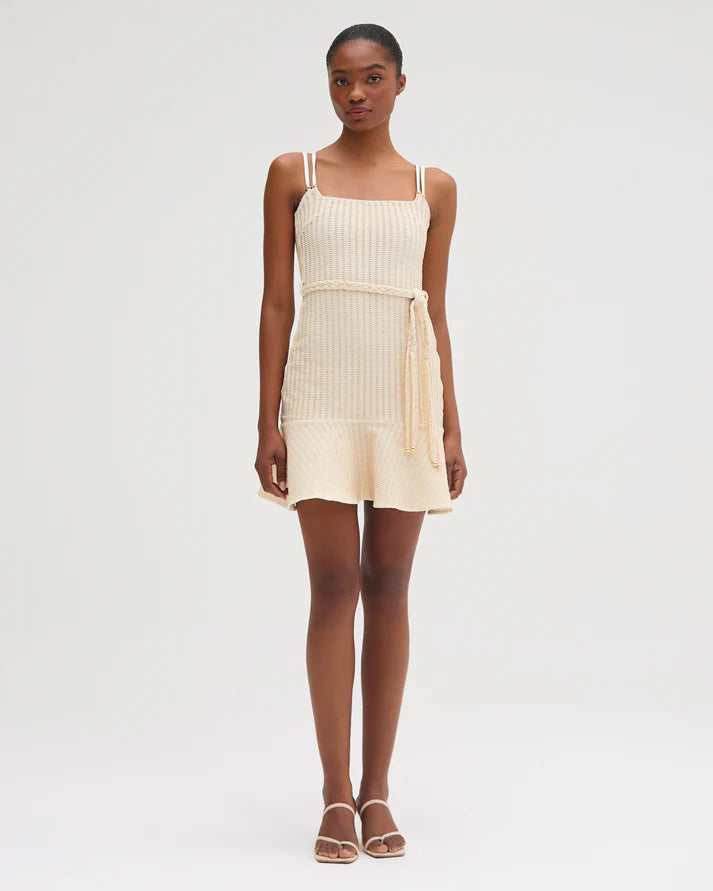 Bow-Tie DressMetallic Knit Mini Dress - Off White