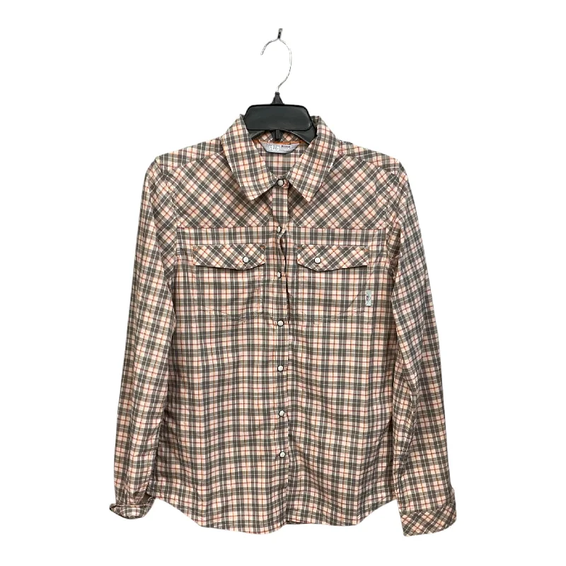 women's tops for those who want to stay cool and chic during warmer weatherBlouse Long Sleeve By Clothes Mentor In Plaid Pattern, Size: M