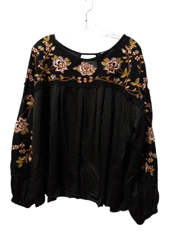 women's tops for those who want to add a personal touch to their wardrobe with unique and one-of-a-kind piecesBlouse Long Sleeve By Clothes Mentor In Black, Size: M