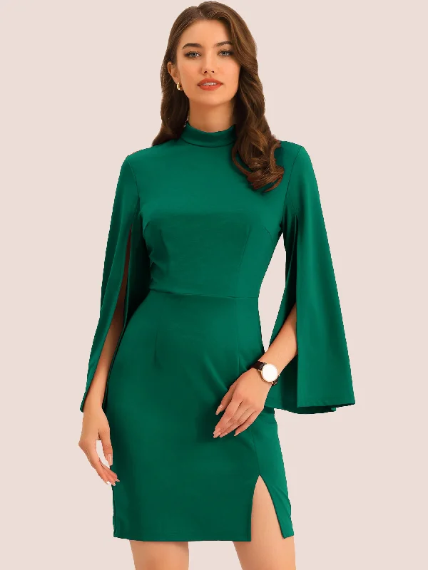 Trumpet DressPencil Business Long Split Sleeve Slim Fit Mini Bodycon Dress