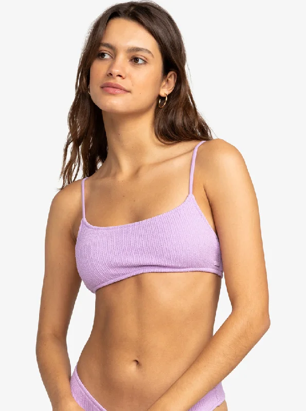 Supportive Bikini Bottoms FemaleRoxy Aruba Basic Bralette Top-Crocus Petal