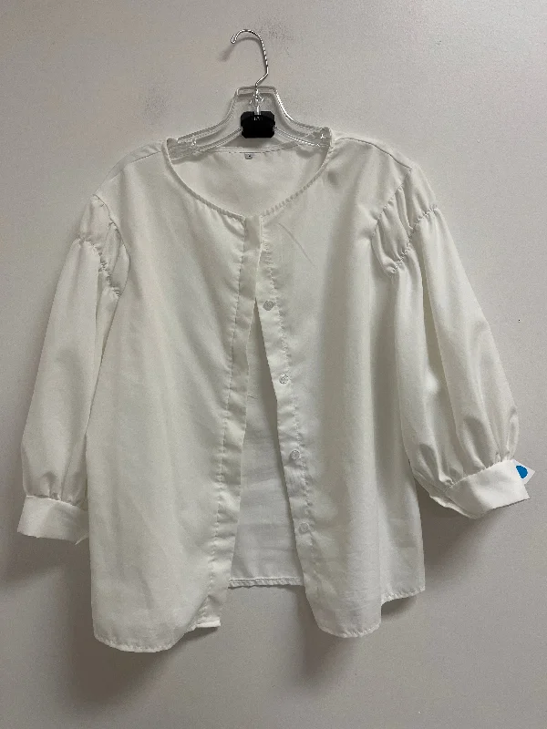 women's tops that offer a perfect blend of style, comfort, and affordabilityBlouse Long Sleeve By Clothes Mentor In White, Size: L