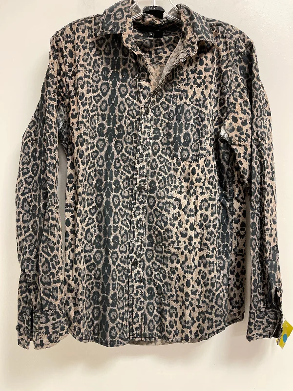 women's tops with beading accentsBlouse Long Sleeve By Clothes Mentor In Animal Print, Size: S