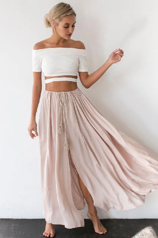 women's curve-hugging dressesAgainst The Tides Maxi Skirt Nude