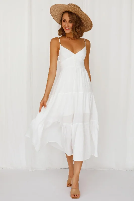 Bow-Tie DressVintage Queen Maxi Dress White