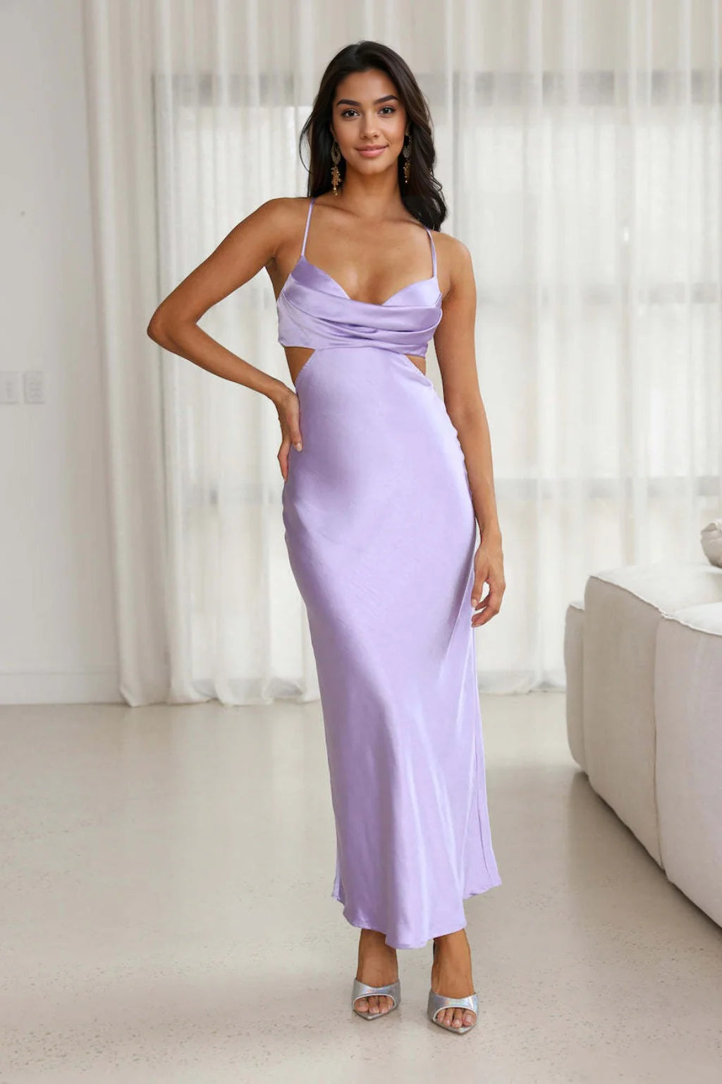 Mermaid DressGrandest Entrance Satin Maxi Dress Lilac