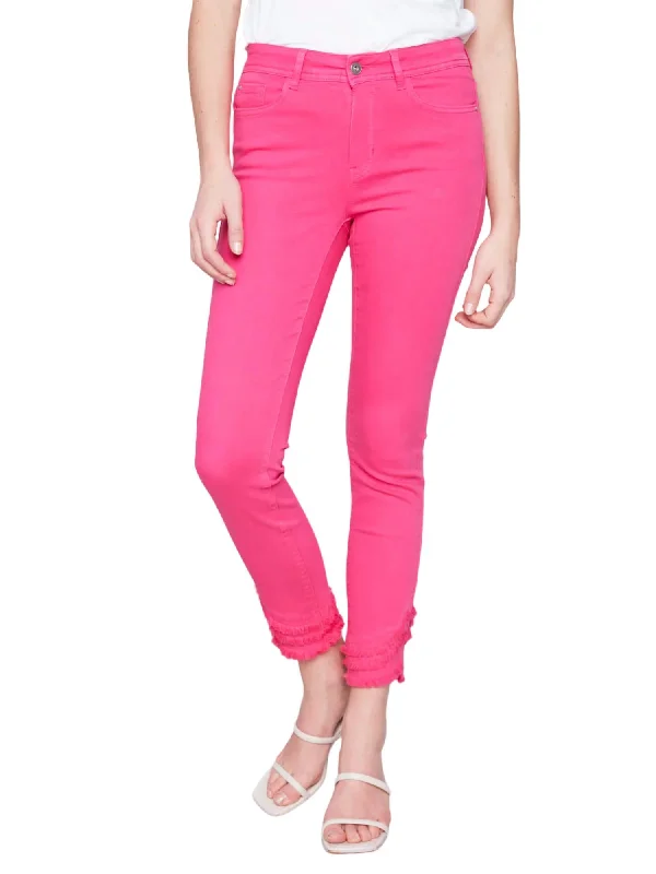 women's cargo pantsAnkle Slanted Fridge Pant In Pink Punch