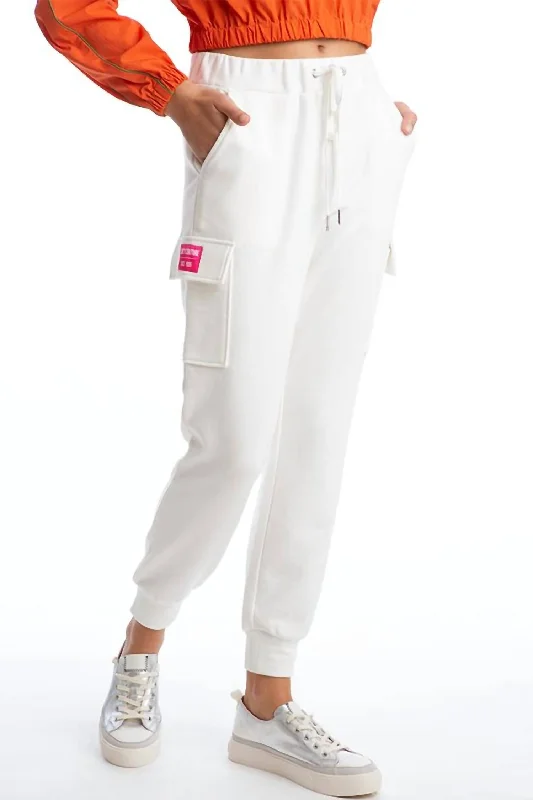 women's running pantsCargo Jogger In White