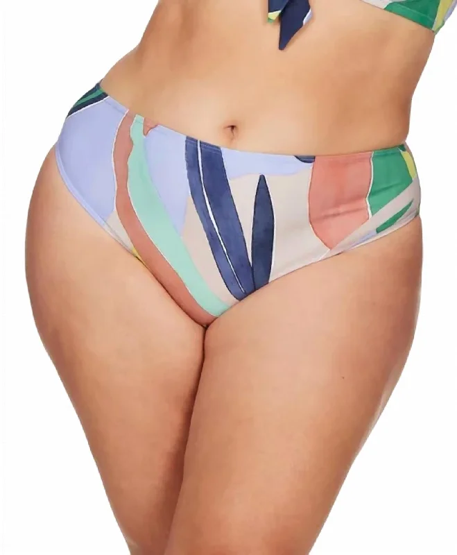 Bikini Female SwimwearCurve Fit Mid Rise Swim Pant In Beige Multi