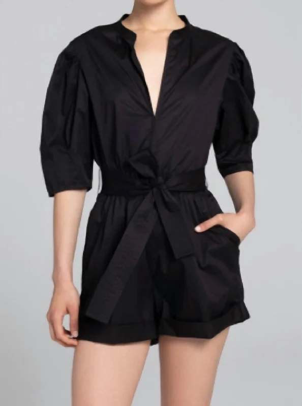 women's leggingsErica Romper In Black