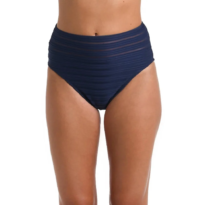 String Female SwimwearFluid Lines High Waist Bottom In Indigo