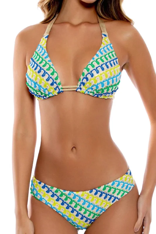 Ruffled Female SwimwearIsland Blues Seamless Full Ruched Back Bottom In Multi