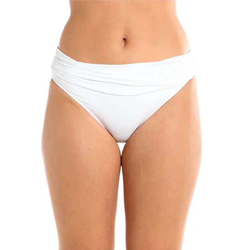 Pool Female SwimwearIsland Goddess Shirred Band Hipster Bottom In White