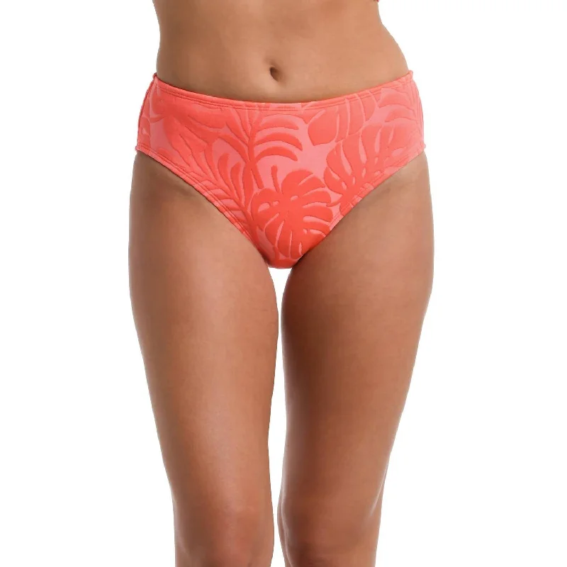 Tankini with Shorts FemaleIsland Palm Mid Rise Bottom In Coral