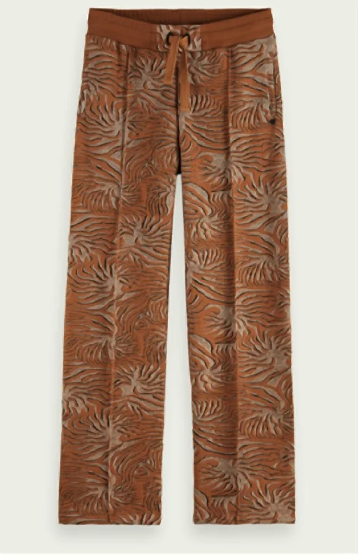 women's linen pantsJacquard Sweatpants In Brown