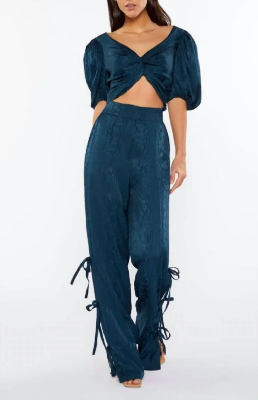 women's sustainable pantsKeaton Pant In Peacock Blue