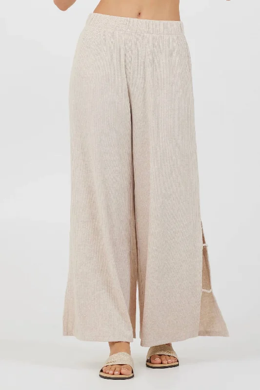 women's active pantsKnit Cut Out Pant In Beige