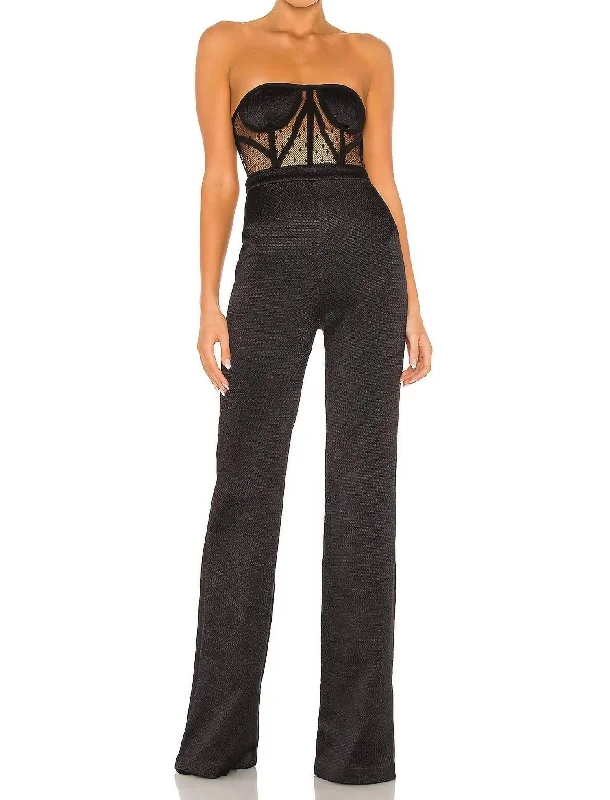 women's lace-up pantsLauren Jumpsuit In Black