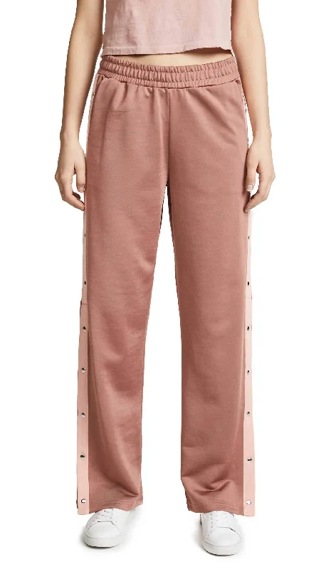 women's ankle-length pantsPress-Button Track Pants In Dusty Rose