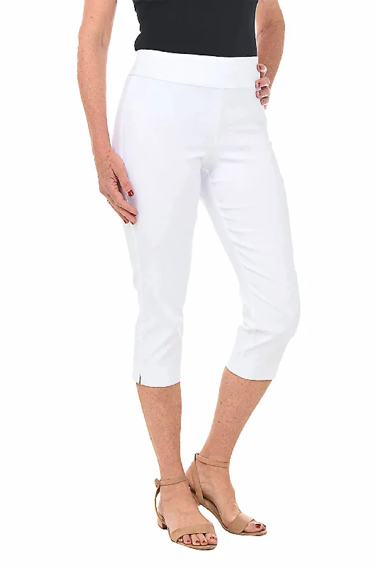 women's button-fly pantsPull On Pant In White