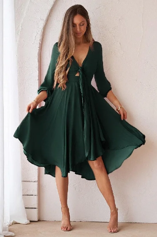 Wrap DressBalance Dress - Emerald Green