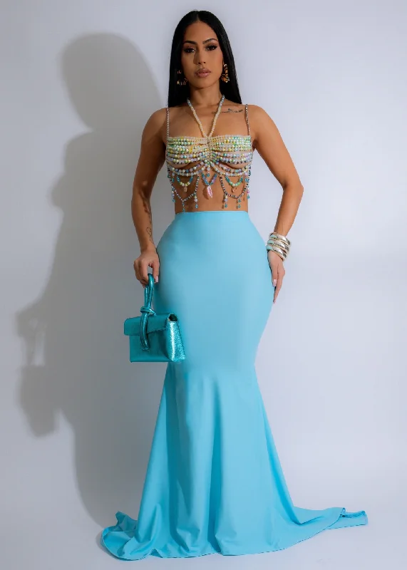 Leather DressDiva Exclusive Mermaid Skirt Blue