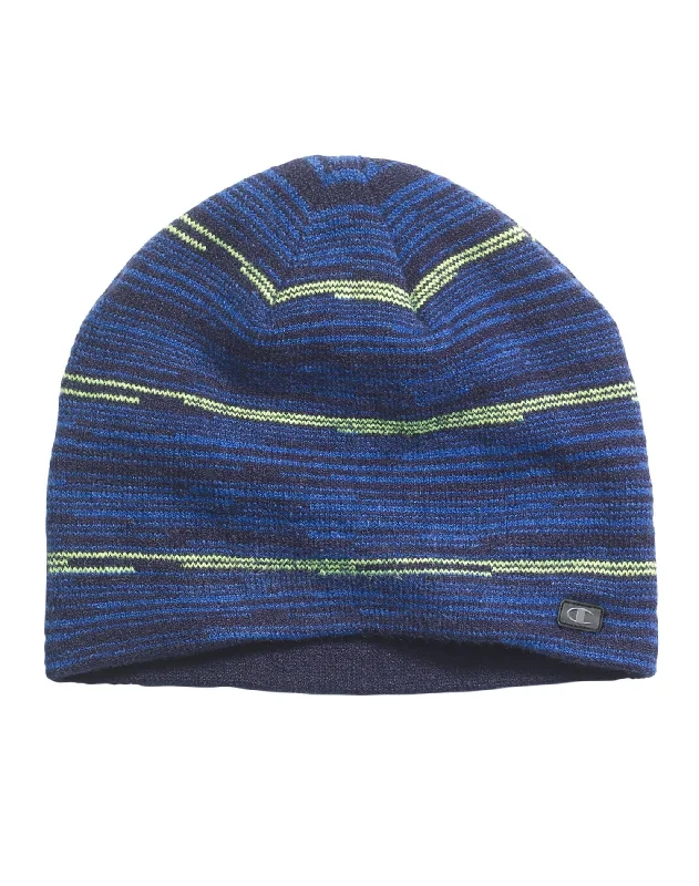 Champion Boys` Knit Reflective Striped Beanie