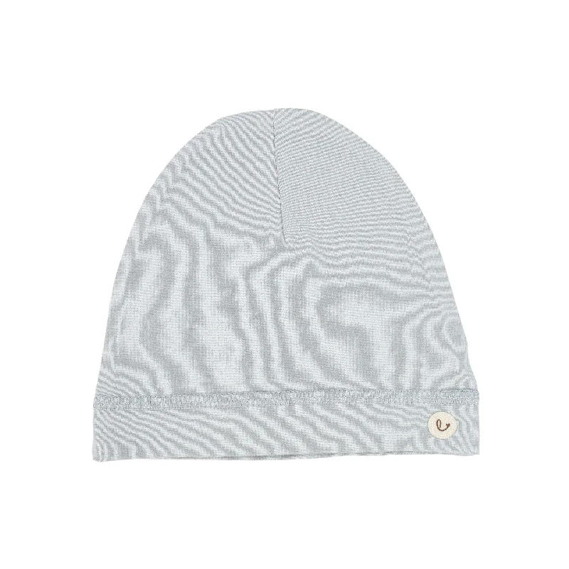 Lilette Brushed Cotton Wrapover Beanie - Dusty Blue