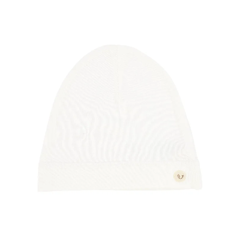 Lilette Brushed Cotton Wrapover Beanie - White