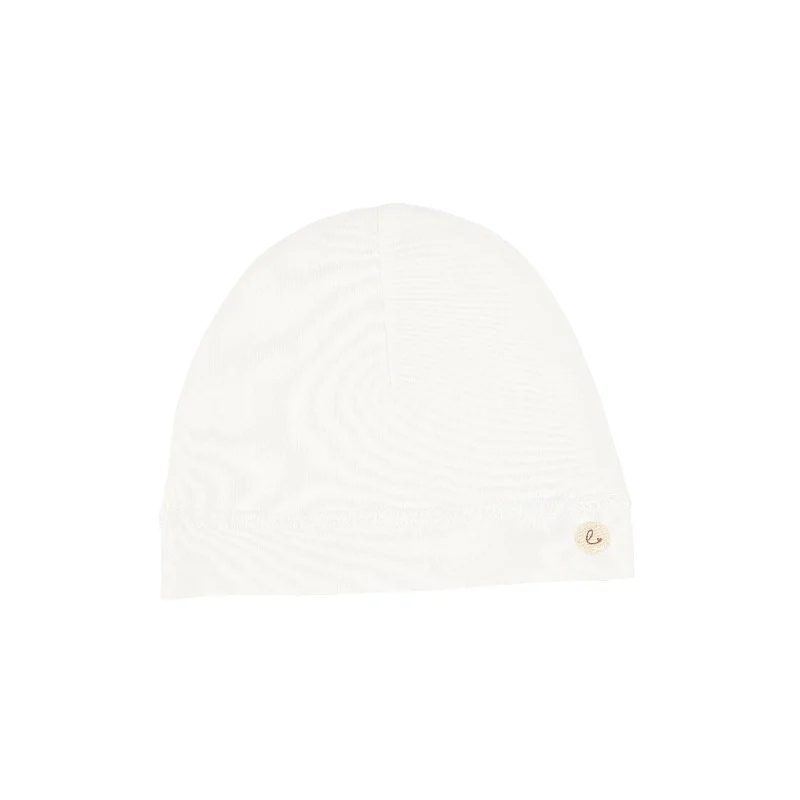 Lillette Brushed Cotton Wrapover Beanie - White