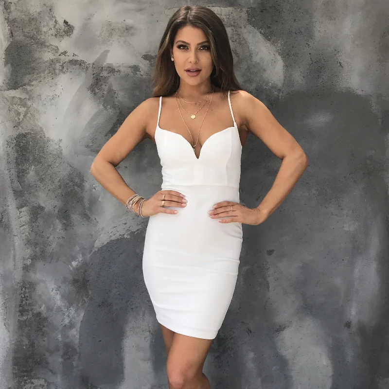 women's plus-size dressesLove Never Runs Out Bodycon Dress in White