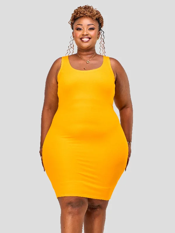 women's curve-hugging dressesVivo Essentials Bodycon - Yellow