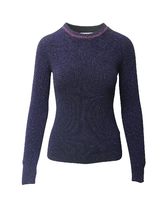 Designer SweatersBa&Sh Sparkling Sweater in Midnight Blue Polyester