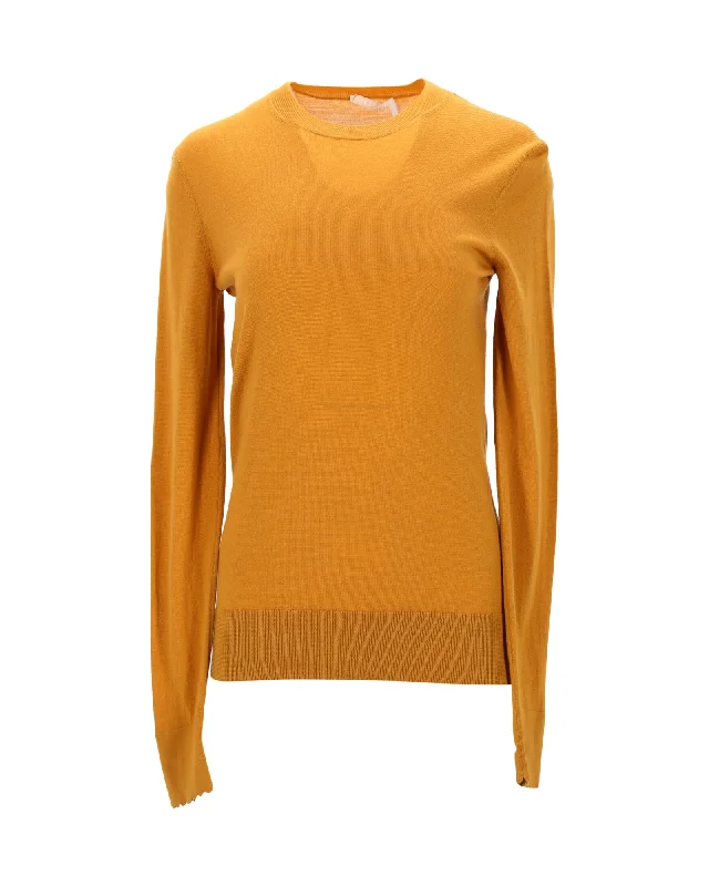 Retro SweatersChloe Crewneck Sweater in Mustard Yellow Wool