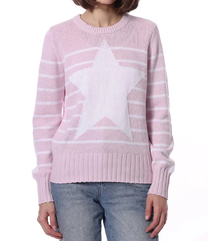 Discounted High-Quality Wool SweatersCotton Cashmere Star Sweater In Pink