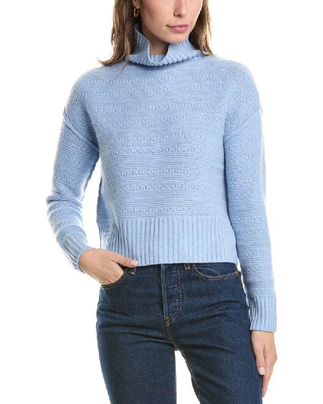 Chunky Men's SweatersForte Cashmere Crop Textured Cashmere Sweater