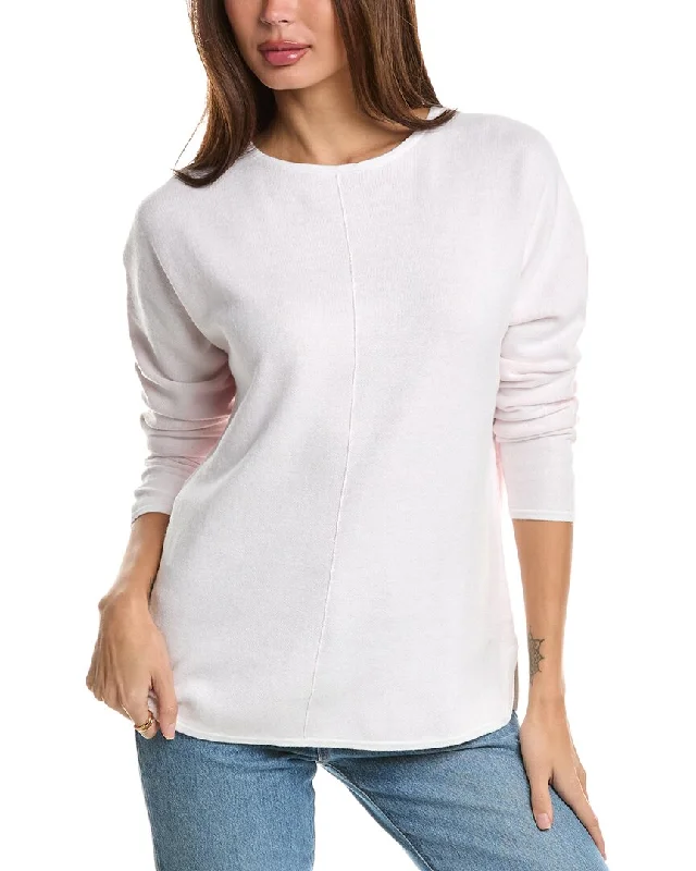 Wholesale SweatersForte Cashmere Double Reversible Colorblocked Cashmere-Blend Pullover