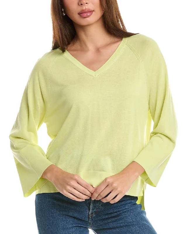 Thick Cashmere SweatersForte Cashmere High-Low Silk & Cashmere-Blend Top