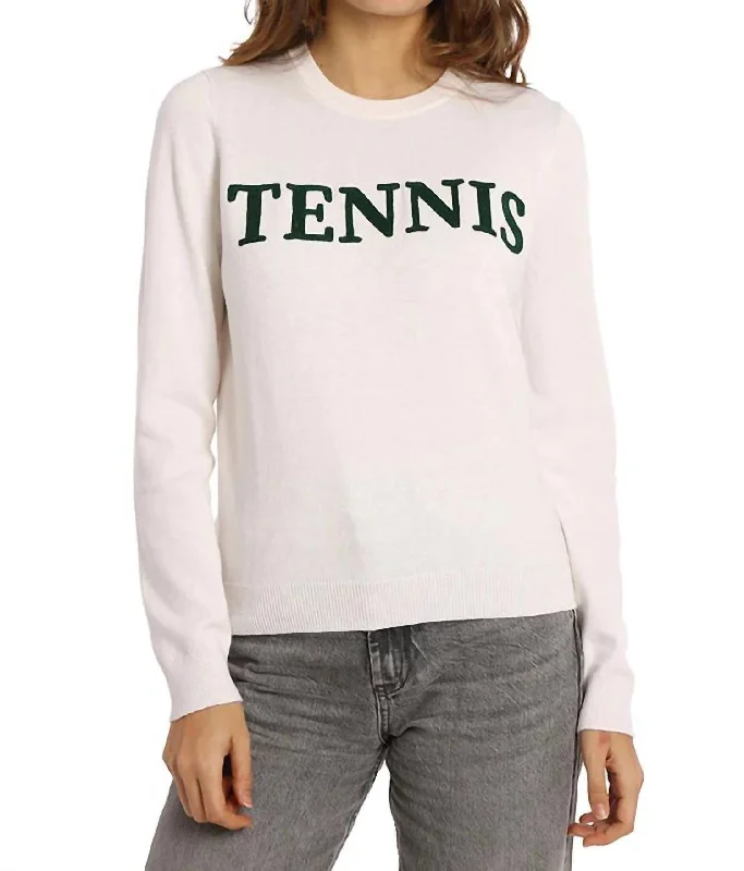 Turtle-Neck Wool SweatersSport Crew Neck Sweater In Tennis White