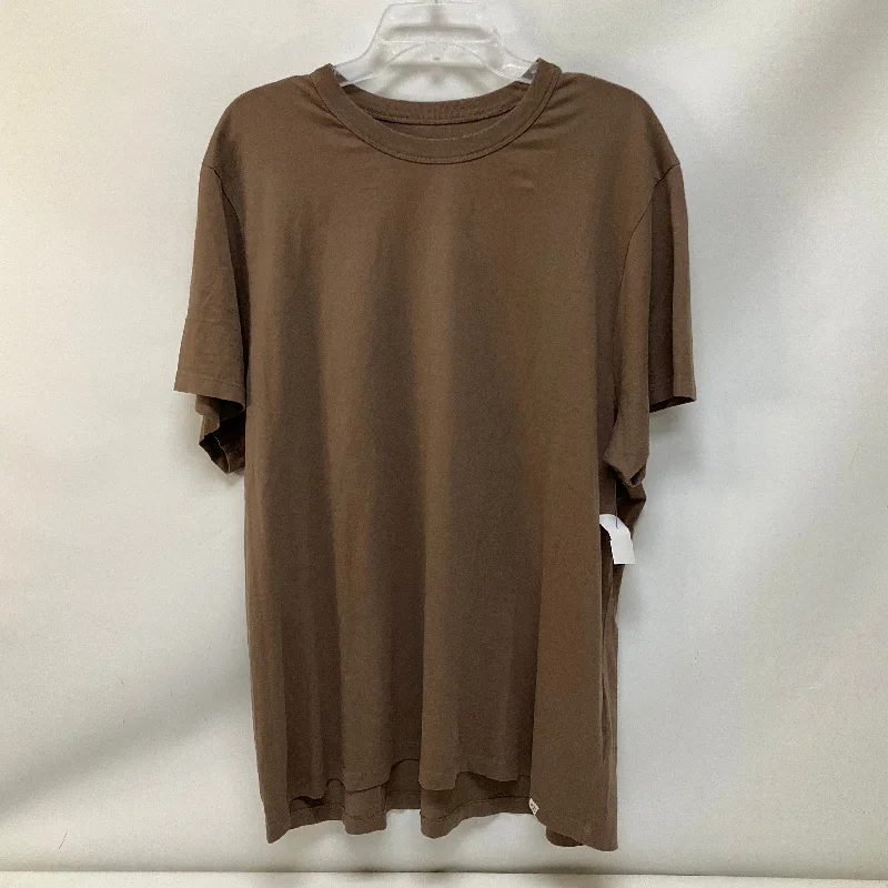 women's tops for evening soireesTop Short Sleeve Basic By Madewell In Brown, Size: Xxl