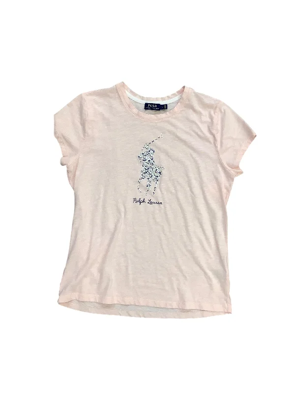 women's tops for those who want to stay updated with the latest fashion trendsTop Short Sleeve Basic By Polo Ralph Lauren In Pink, Size: L