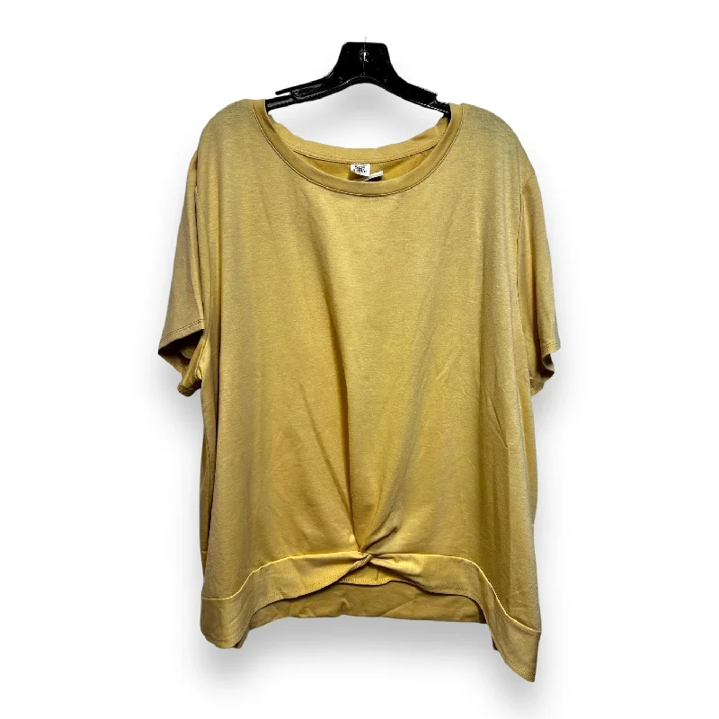 women's tops made from cottonTop Short Sleeve Basic By Sew In Love In Yellow, Size: 3x