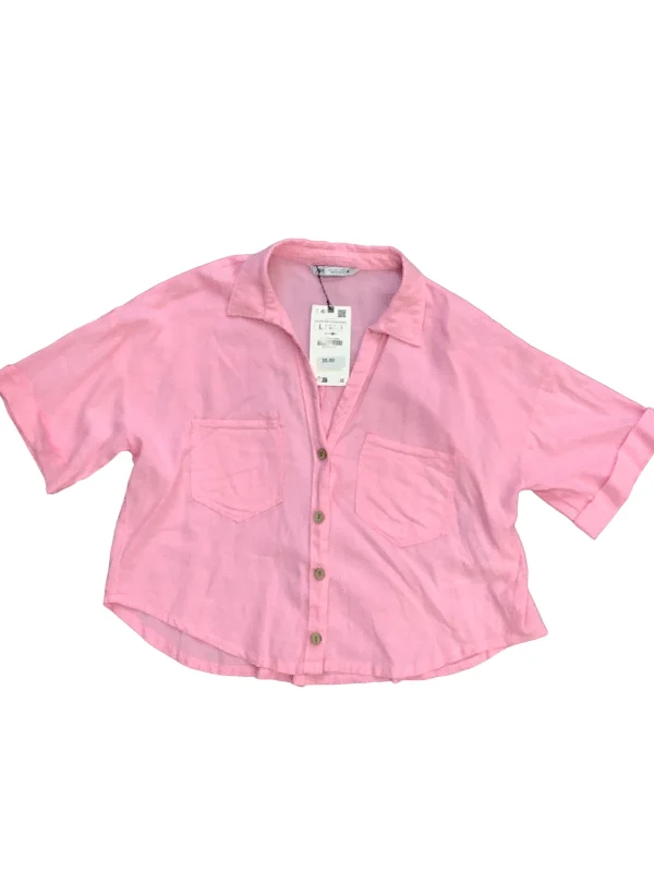 women's tops for those who want to make a fashion statementTop Short Sleeve Basic By Zara In Pink, Size: L