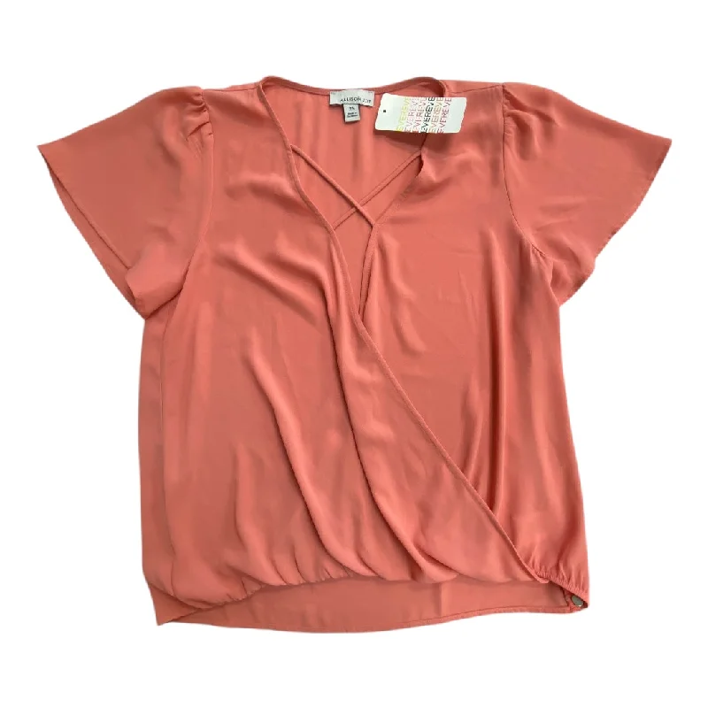 women's tops for black-tie affairsTop Short Sleeve By Allison Joy In Coral, Size: Xs