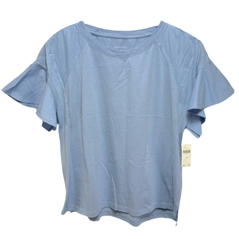 women's tops for bridal showers and baby showersFlutter Sleeve Tee By Anthropologie In Blue, Size: XXS