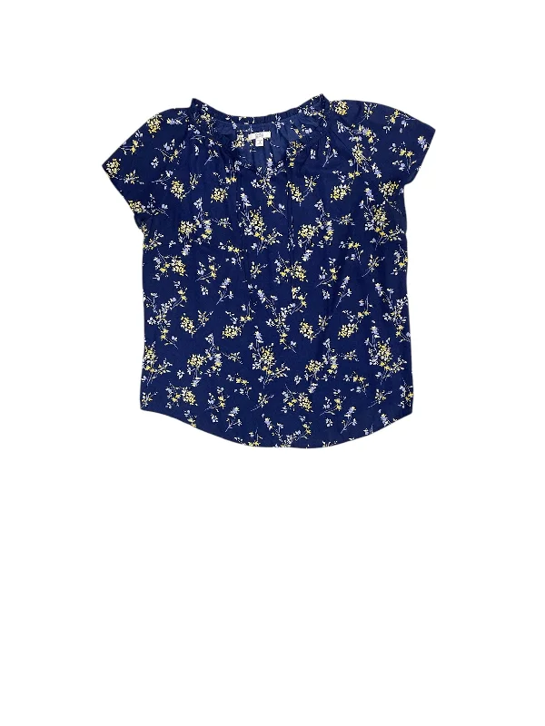 women's tops for those who want to create outfits that are both unique and memorableTop Short Sleeve By Croft And Barrow In Blue & Yellow, Size: 2x