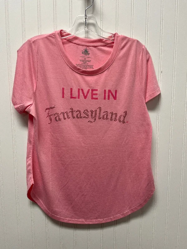 women's tops for those who prefer classic over trendy stylesTop Short Sleeve By Disney Store In Pink, Size: M