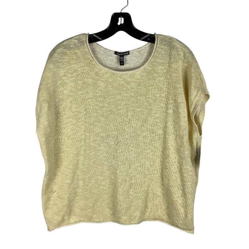 women's tops for those who want to elevate their everyday wear with chic and elegant piecesTop Short Sleeve By Eileen Fisher In Yellow, Size: M