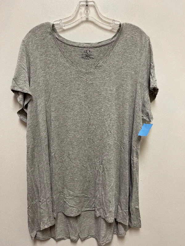 women's tops for picnics in the parkTop Short Sleeve By Hue In Grey, Size: 2x