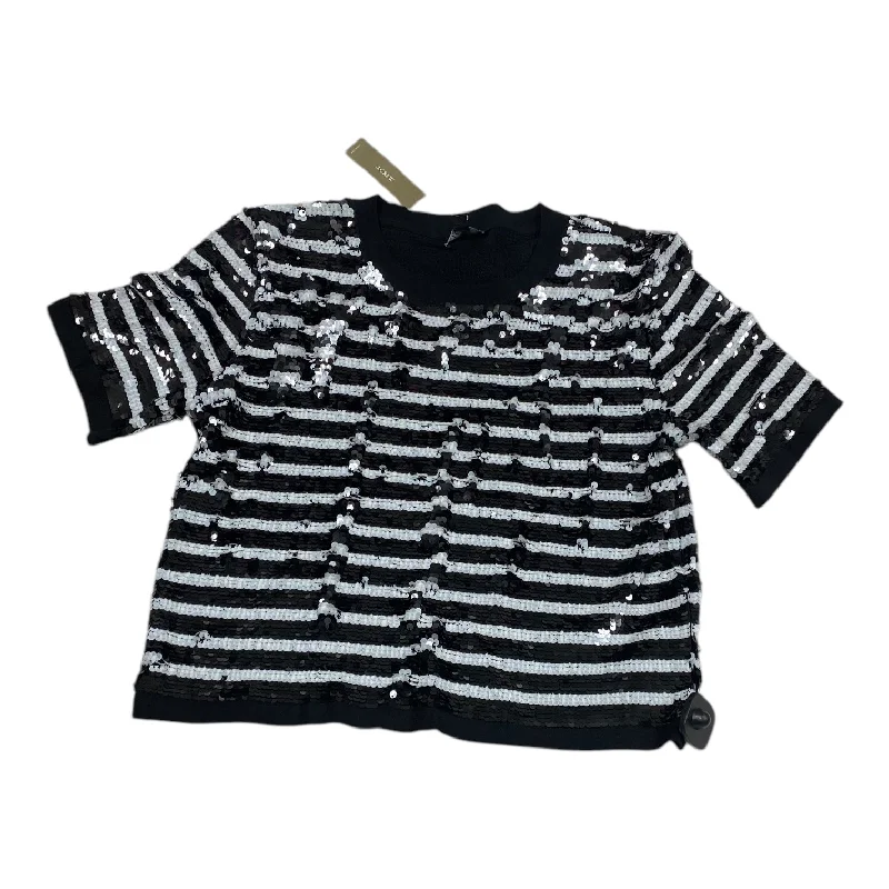 women's tops for creating capsule wardrobesTop Short Sleeve By J. Crew In Black & White, Size: S